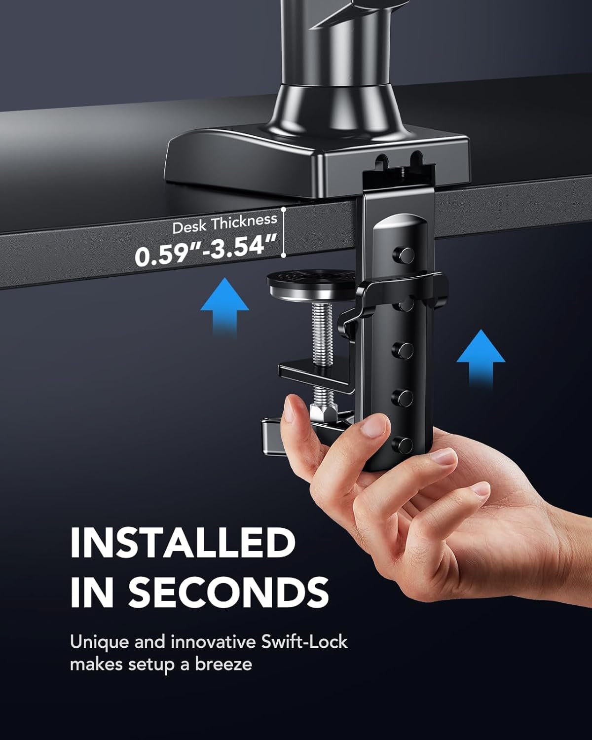 HUANUO Single Monitor Arm Mount for 13-32" Monitors