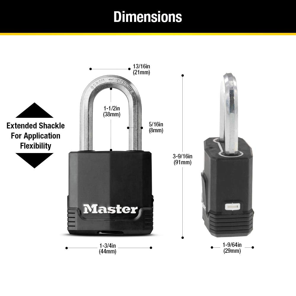 Master Lock Magnum Heavy Duty Outdoor Padlock, M115XTLF, 2 Pack