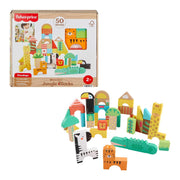 Fisher-Price Wooden Jungle Blocks, 50-Piece Building Set