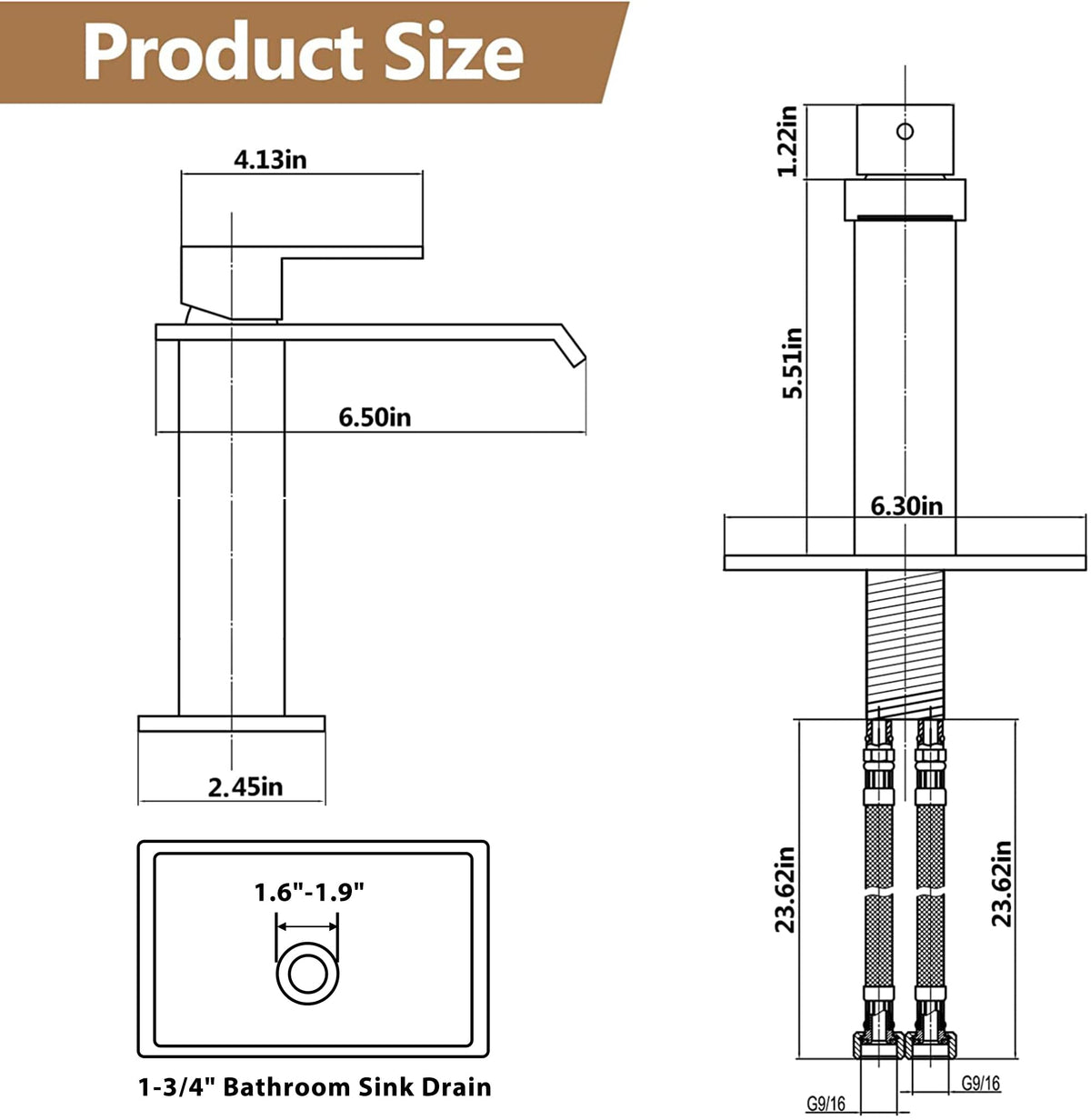 Fransiton Black Bathroom Faucet Bathroom taps 1 or 3 Hole Bathroom Sink Faucet