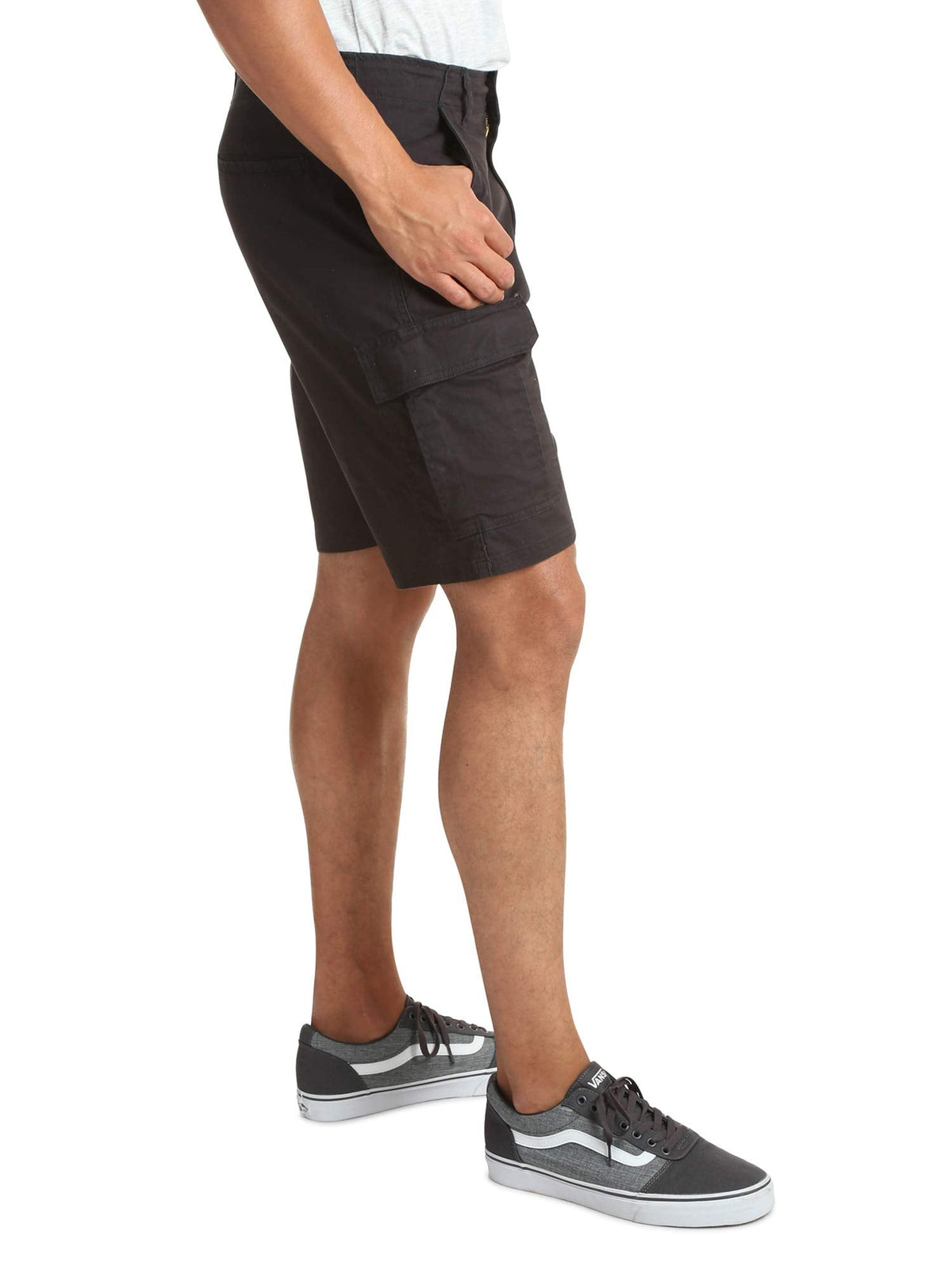 Wrangler Authentics Men's Classic Cargo Stretch Short, Black Twill, 36