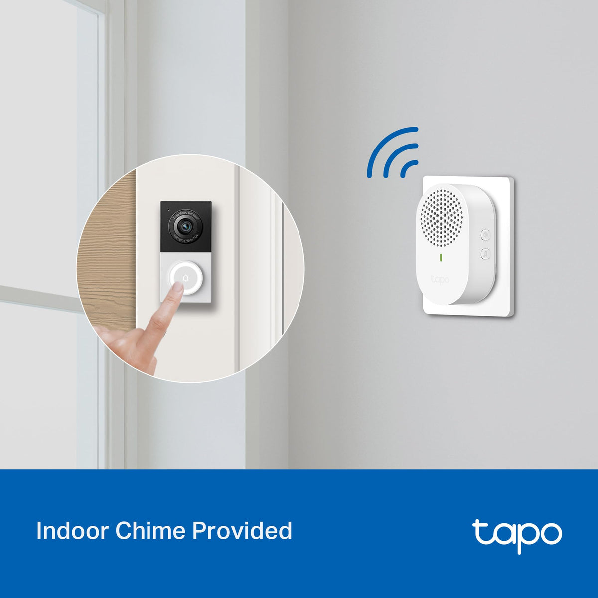 TP-Link Tapo D130 Wired Video Doorbell Camera, 2K 5MP