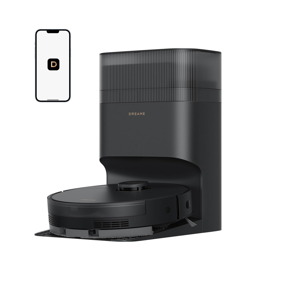 DREAME D20 Plus Robot Vacuum and Mop, Self-Emptying, Black