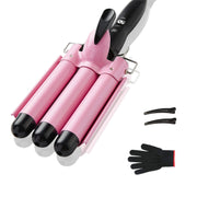 TOP4EVER 25 mm Ceramic 3 Barrel Curling Iron Hair Waver