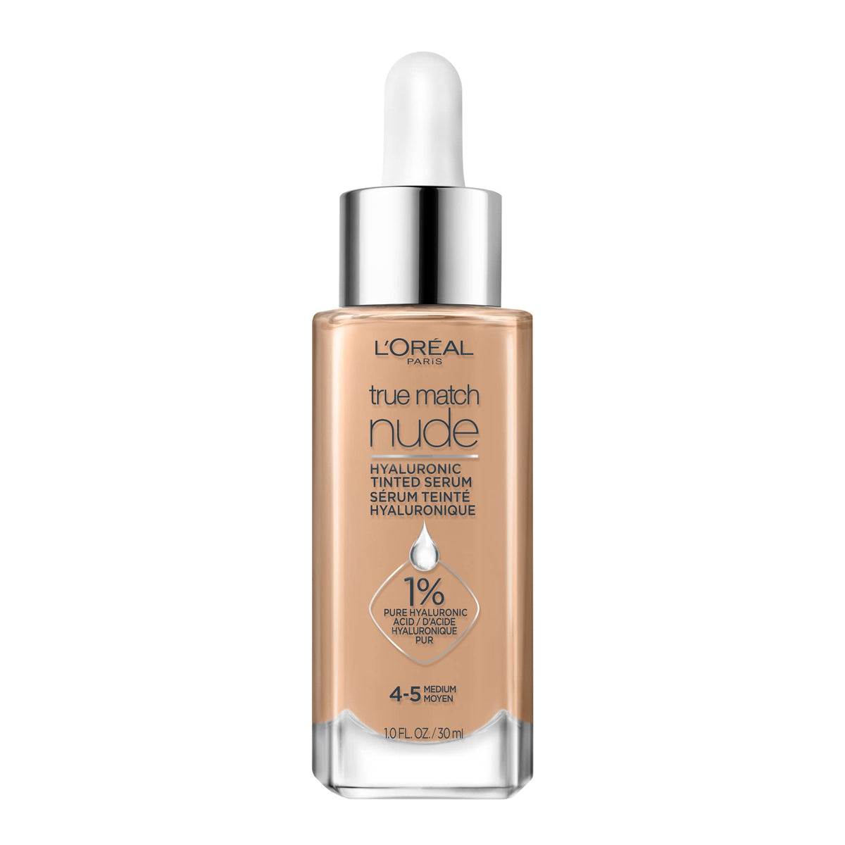 L'Oréal Paris True Match Nude Hyaluronic Foundation, Medium, 30mL