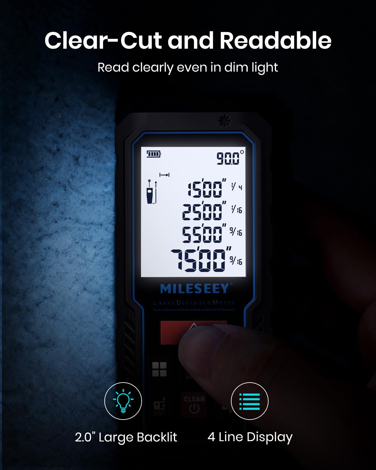 Mileseey Digital Laser Measure, 229 ft