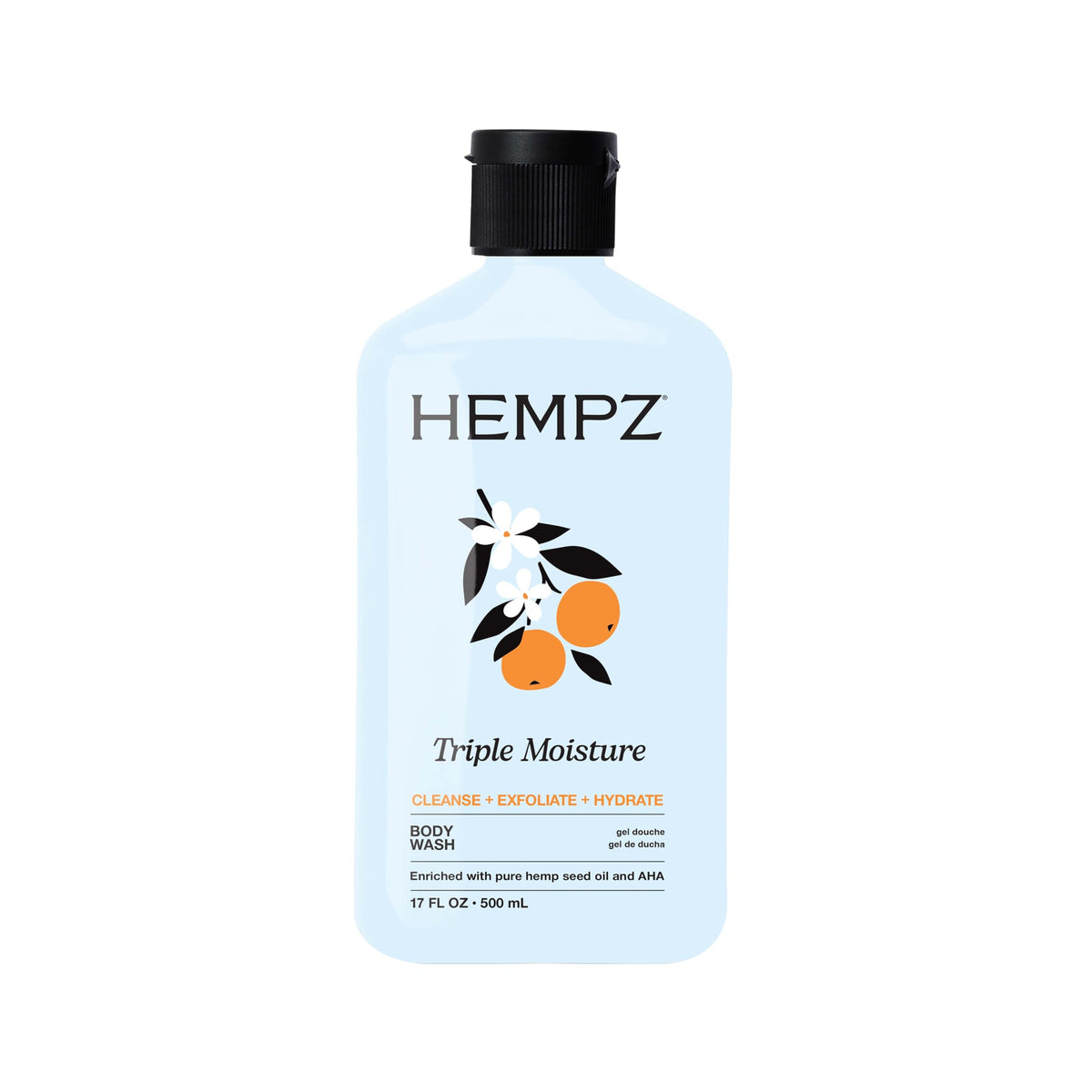 Hempz Triple Moisture Body Wash, Grapefruit & Peach, 17 fl oz