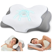 Snugup Ergonomic Cervical Memory Foam Neck Pillow, White