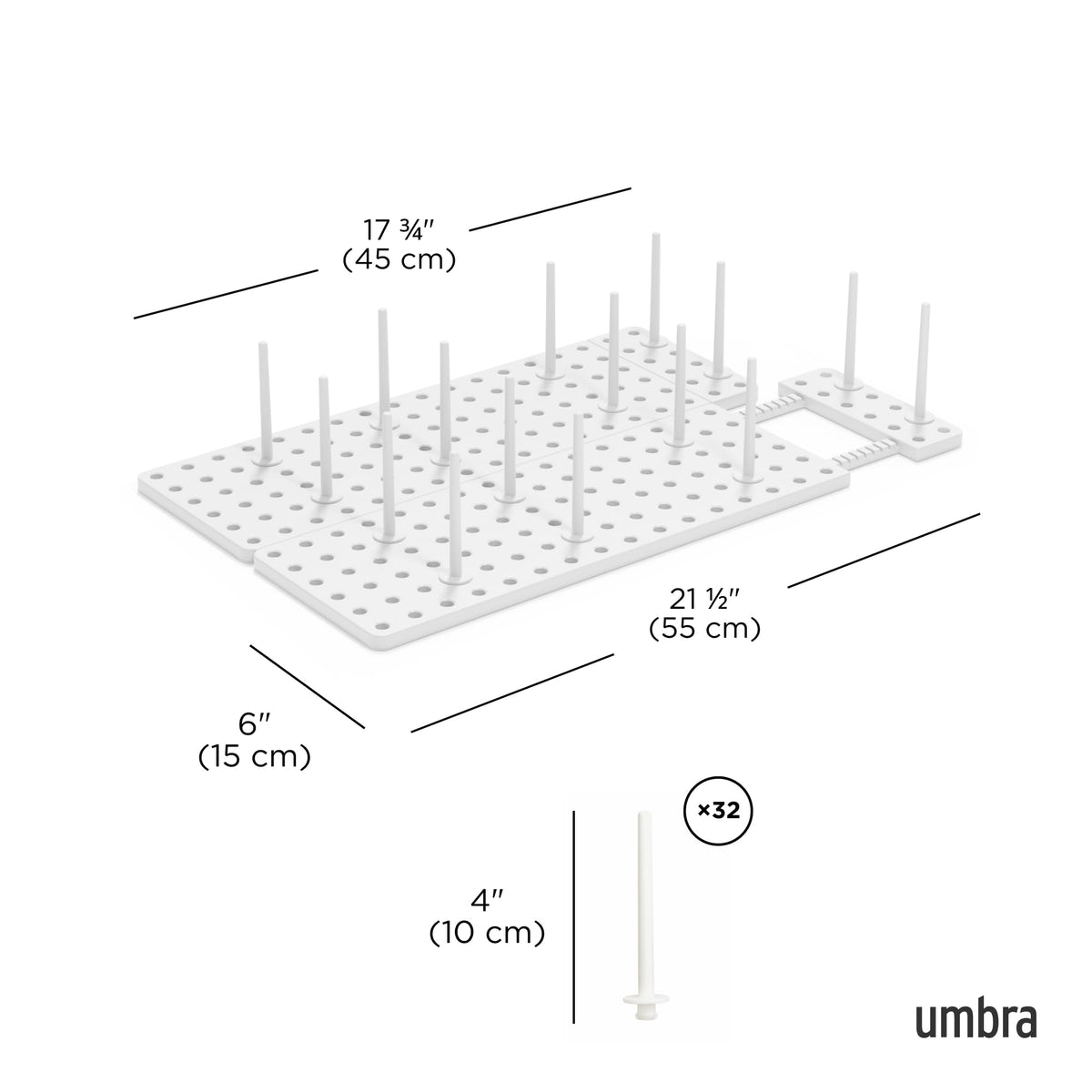 Umbra Peggy Kitchen Drawer Organizer Tray, Adjustable, White