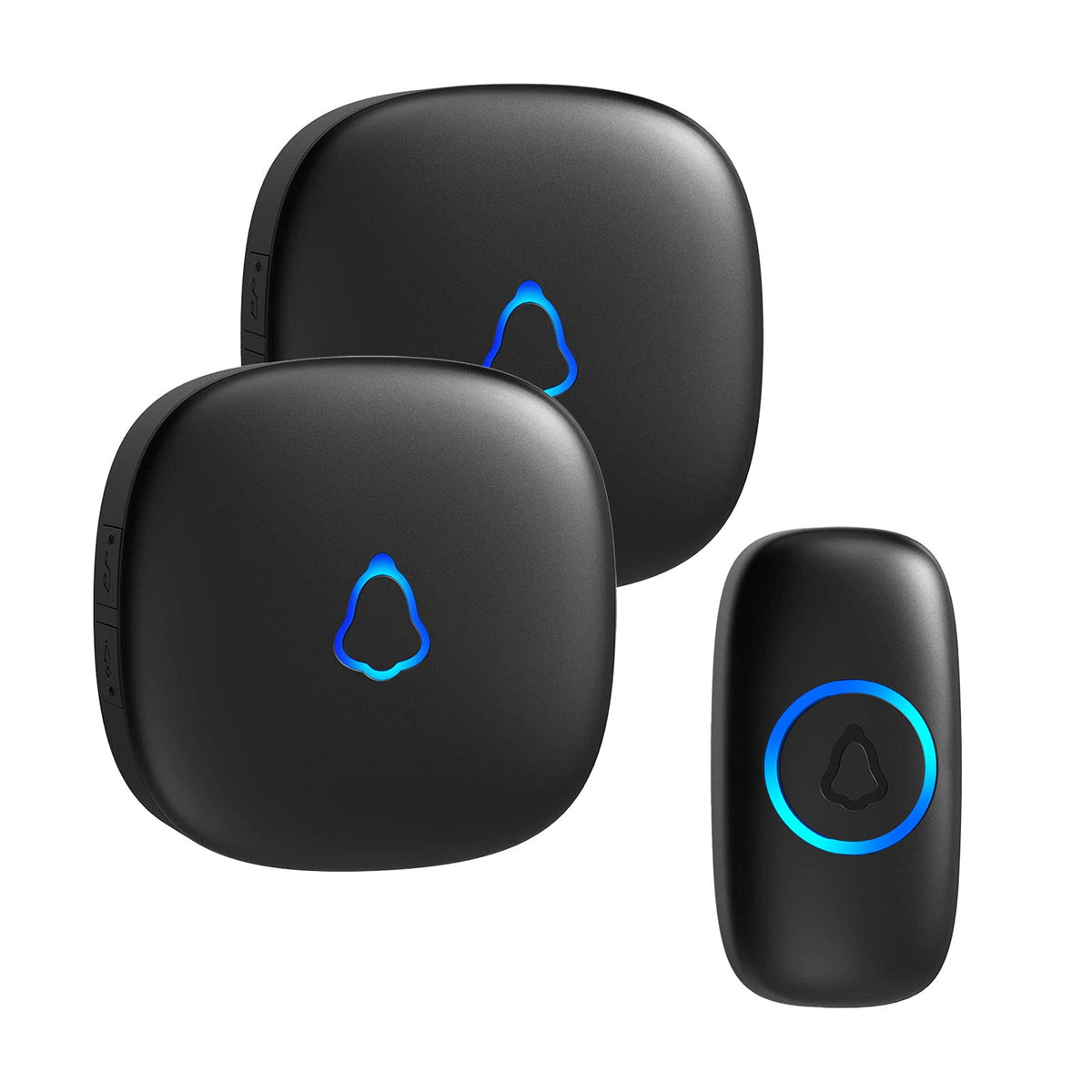 SECRUI Wireless Doorbell with 2 Receivers, Black