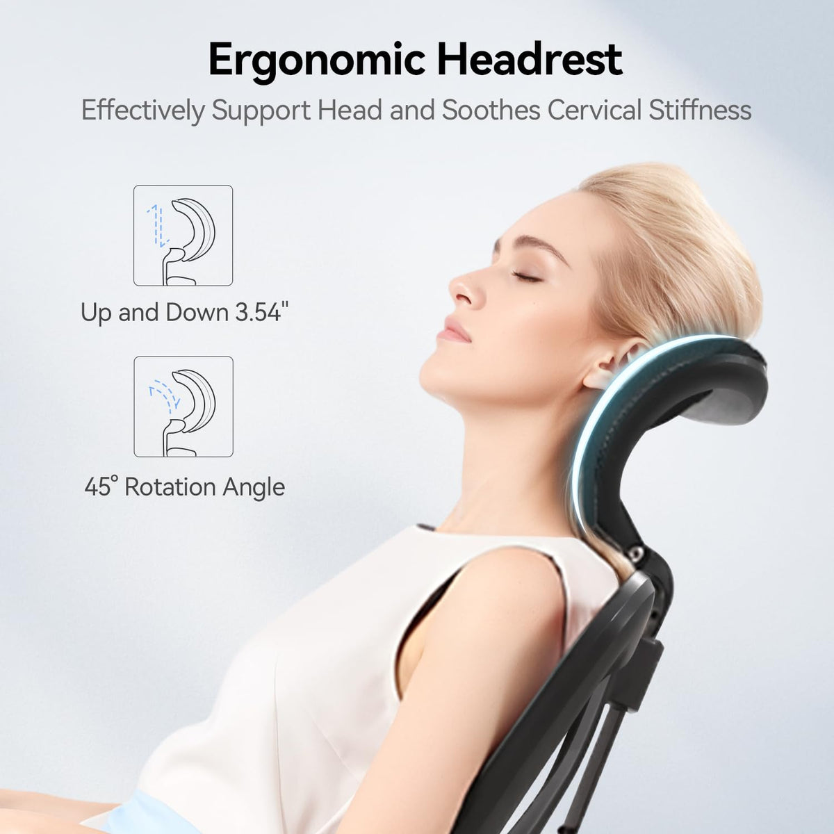 SIHOO Ergonomic Mesh Office Chair, Adjustable Headrest, Black