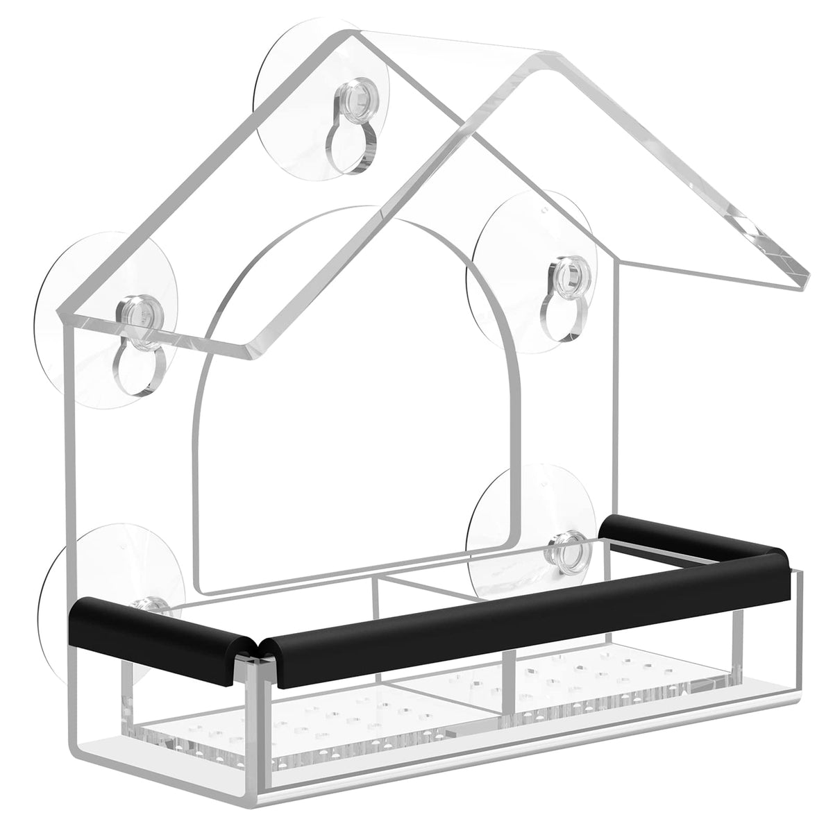 DY-SKTY Clear Window Bird Feeder with 5 Suction Cups
