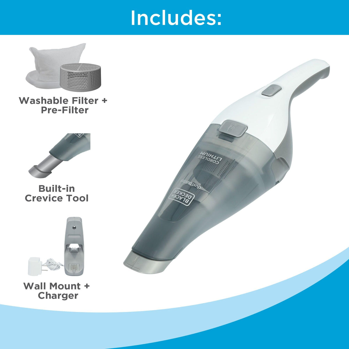BLACK+DECKER Dustbuster QuickClean Handheld Vacuum, HNVC215B10