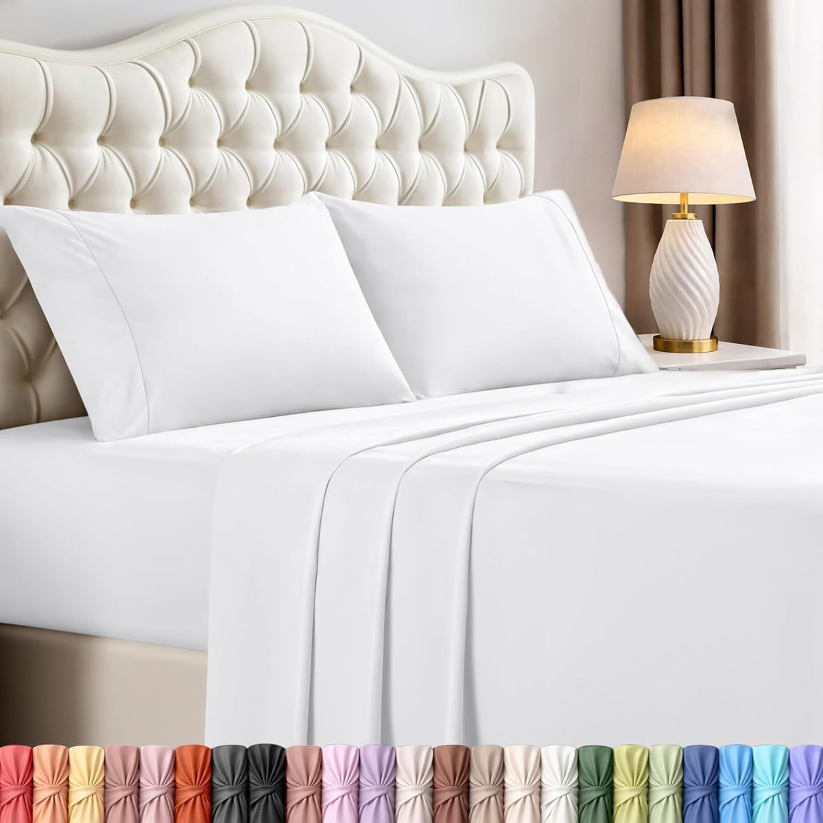 Utopia Bedding Brushed Microfibre Sheet Set, Queen, White