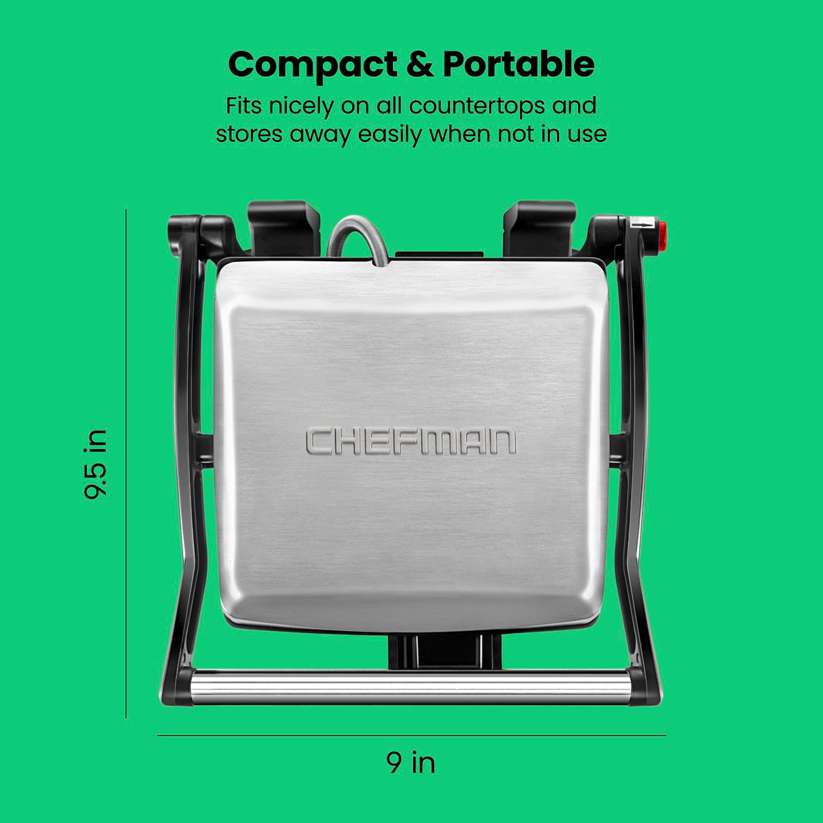 Chefman Panini Press Grill and Sandwich Maker, Non-Stick, 4 Slice