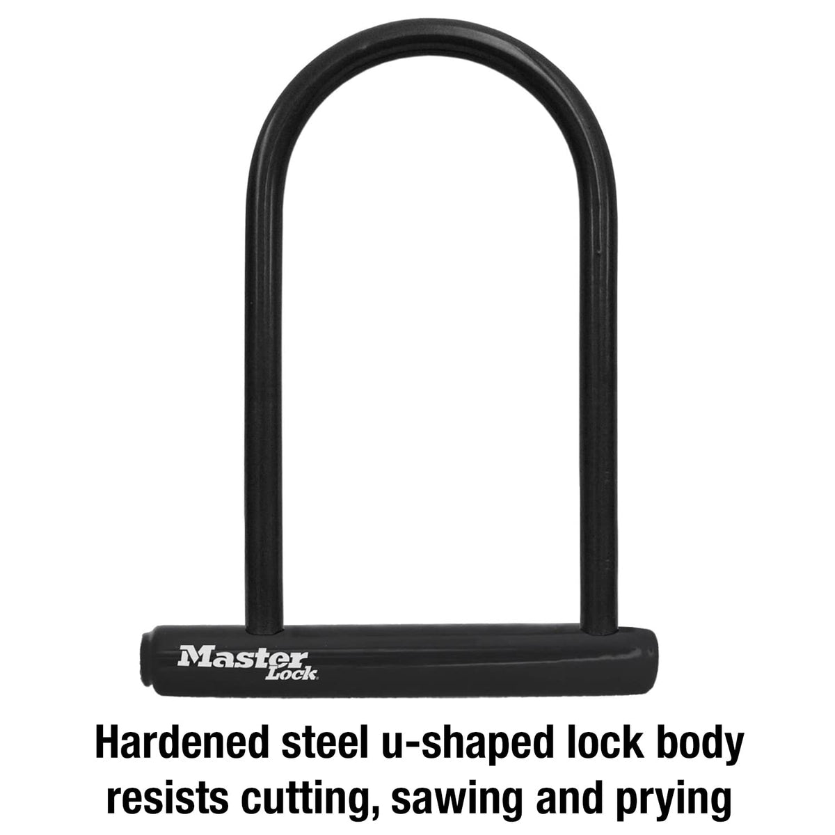 Master Lock Black Bike U-Lock with Key, Standard Size, 8320D