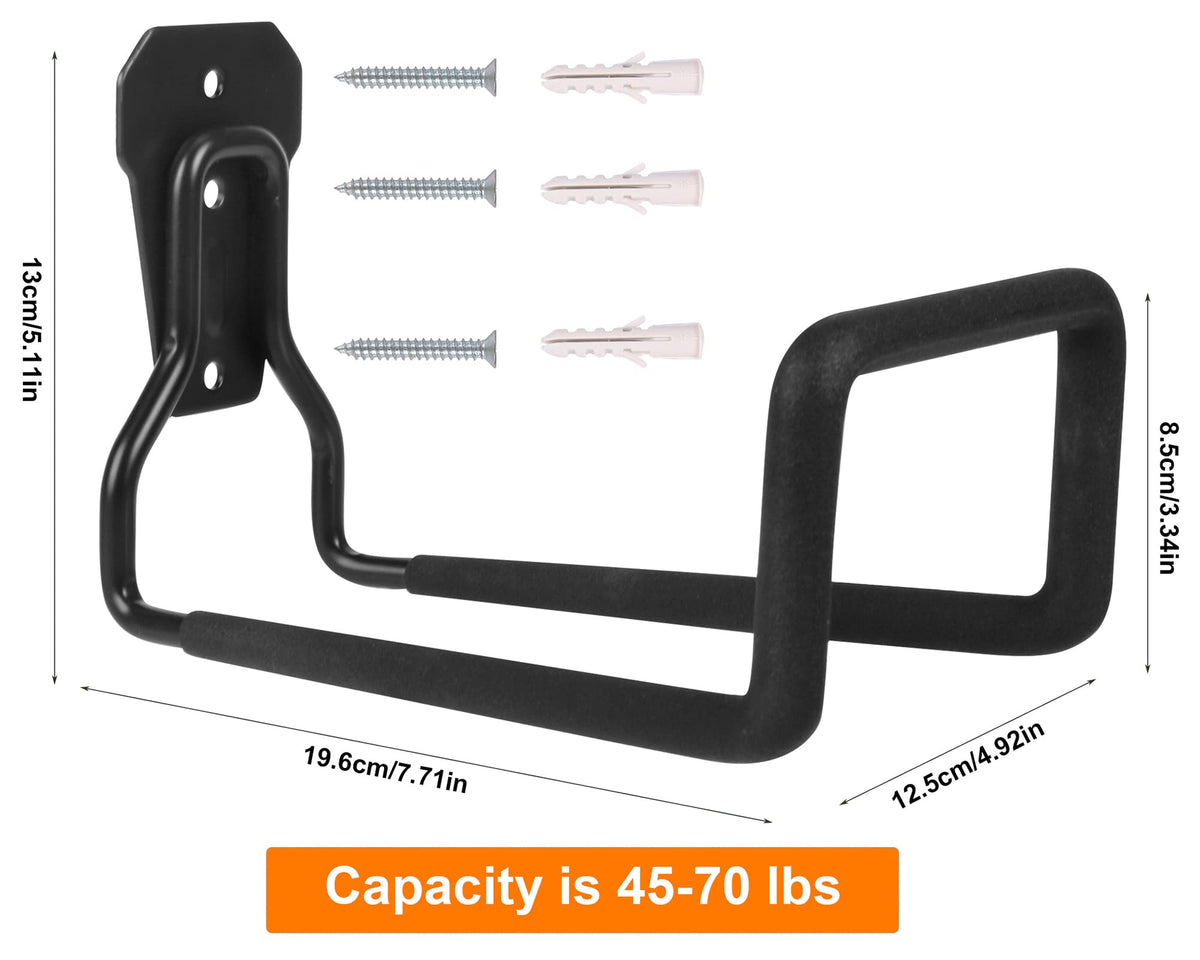 PeoMev Heavy-Duty Metal Wall-Mount Garden Hose Holder, Black