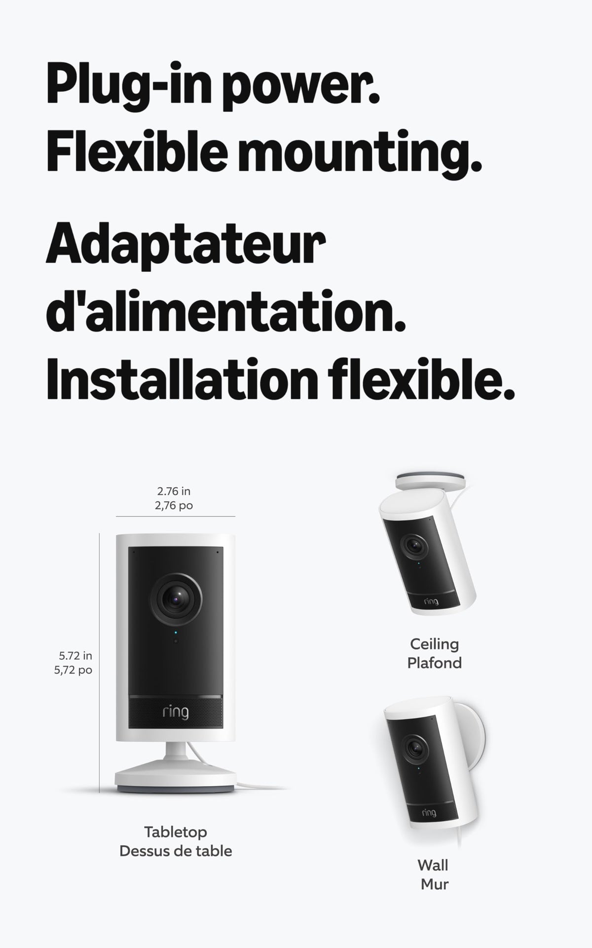 Ring Outdoor Cam Pro, Plug-In, 4K, Black