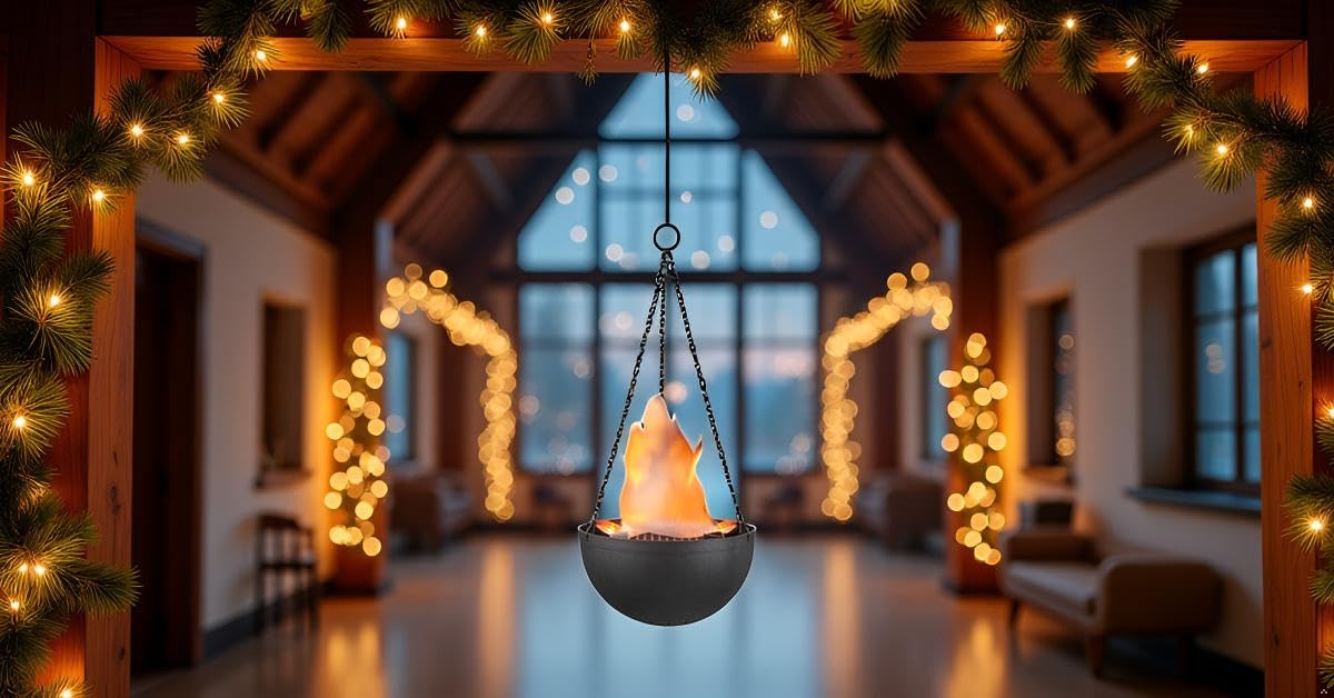 Aspen Creative 61168-02-1 Hanging Fire Flame Light Prop, Black