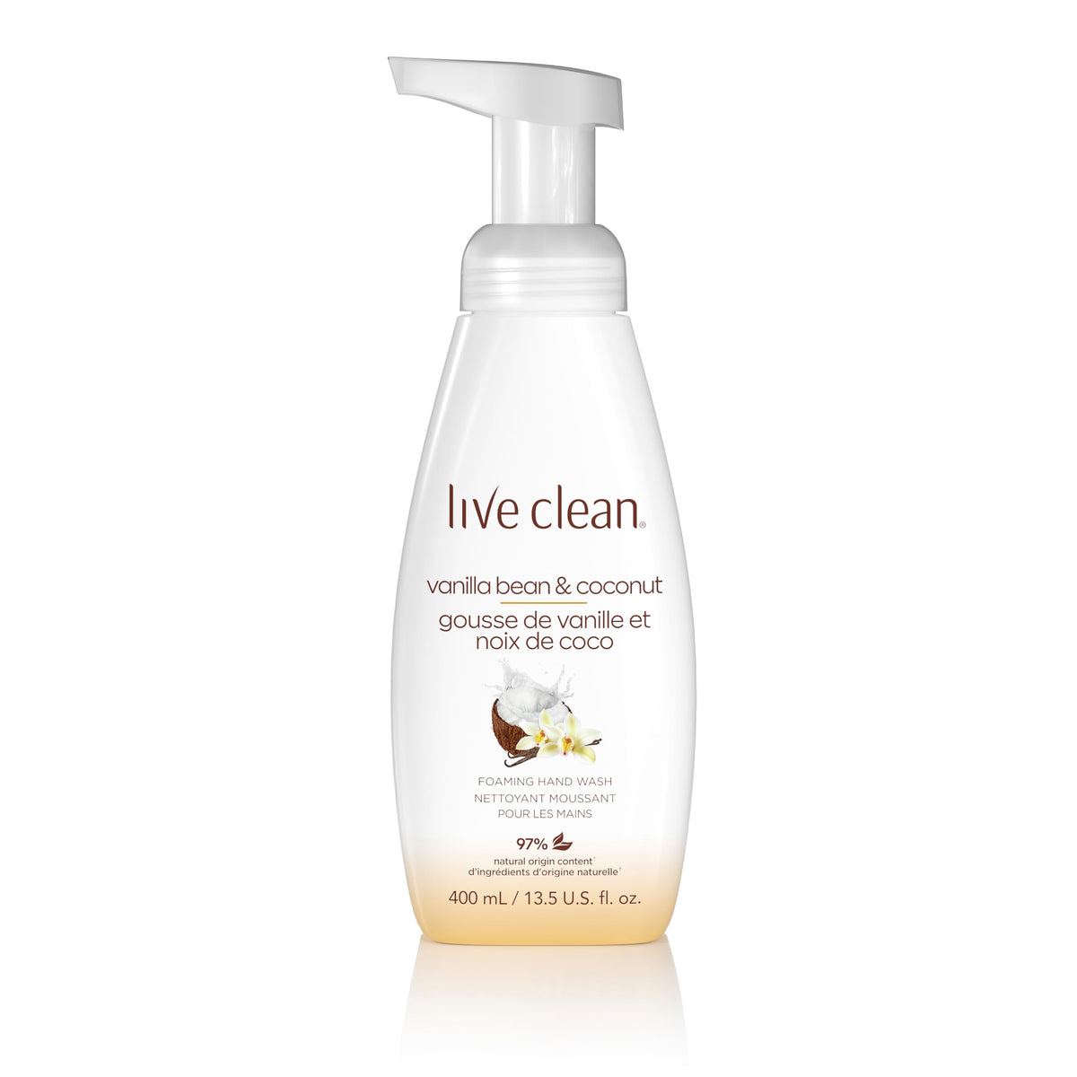 Live Clean Foaming Hand Wash, Vanilla Bean & Coconut, 400 mL, 4 Count