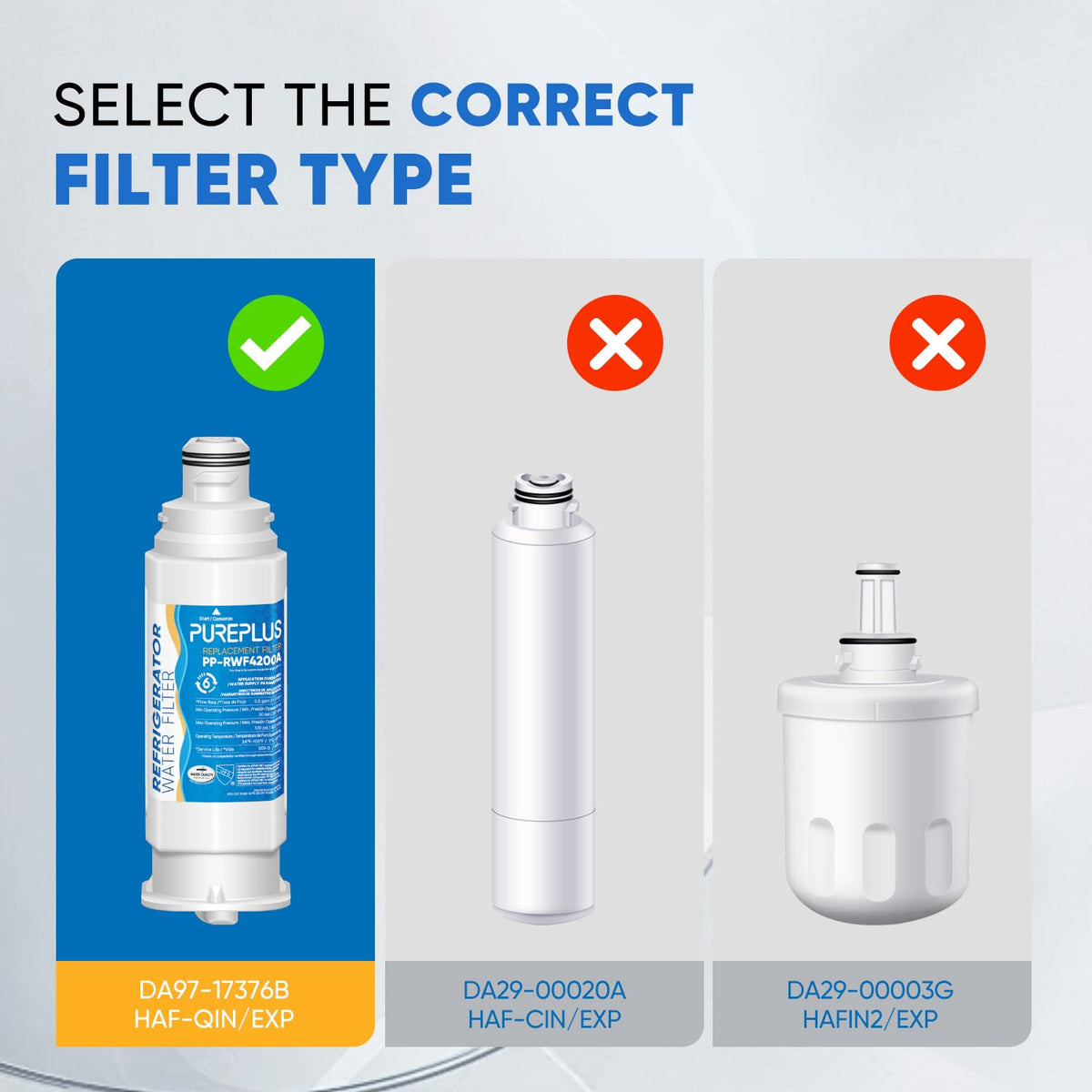 PUREPLUS DA97-17376B Water Filter for Samsung, 3-Pack
