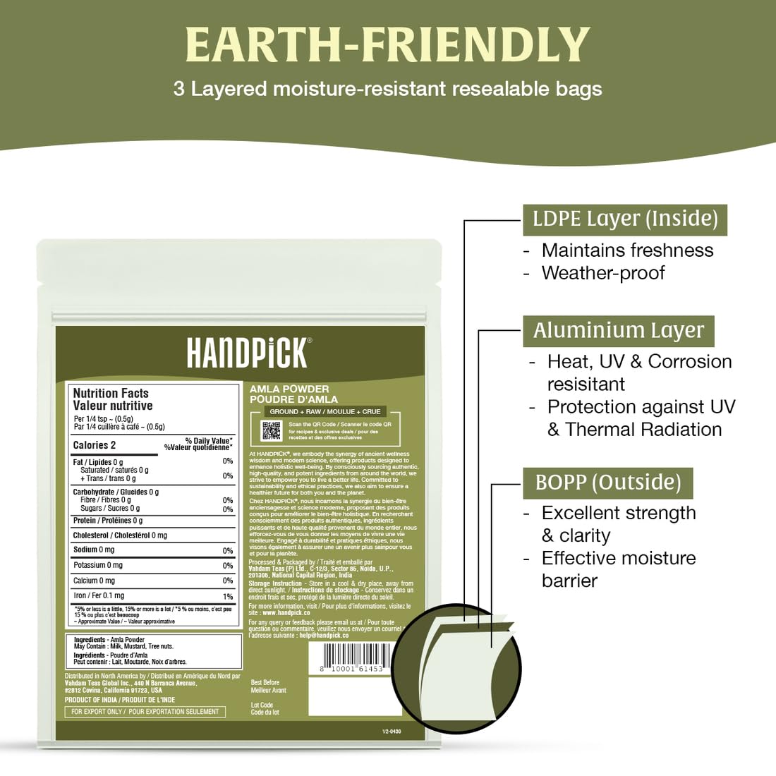 HANDPICK Amla Powder (Indian Gooseberry), 397 g
