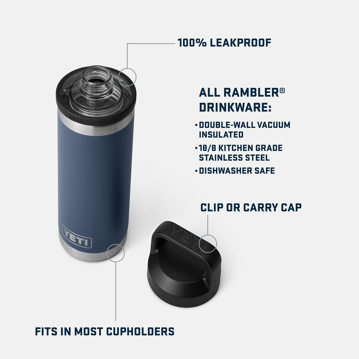 YETI Rambler 18 oz Bottle, Navy