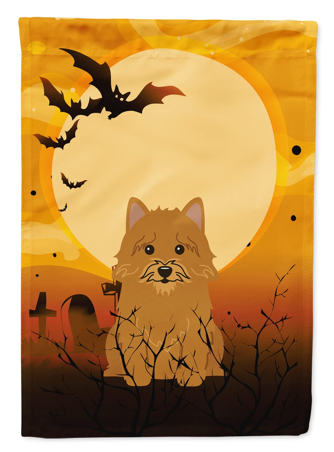 Caroline's Treasures BB4286GF Halloween Norwich Terrier Flag Garden Size