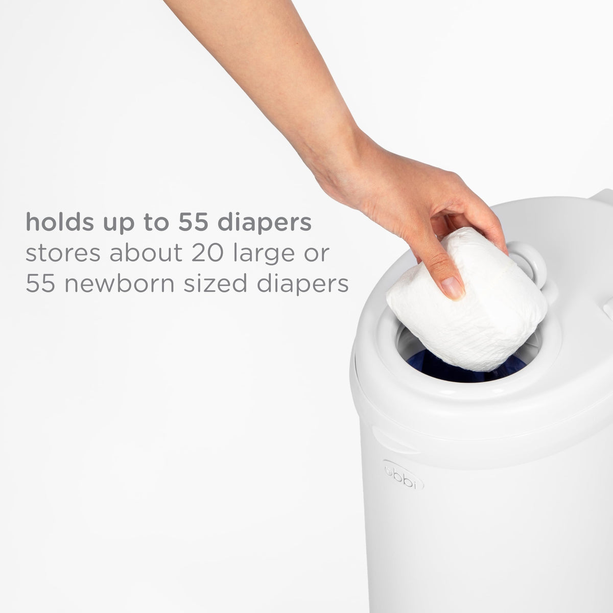 Ubbi Steel Diaper Pail, White