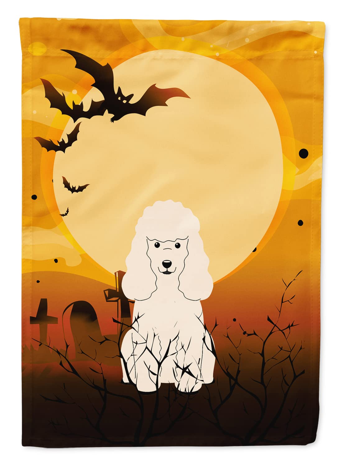 Caroline's Treasures BB4336GF Halloween Poodle White Flag Garden Size, Small