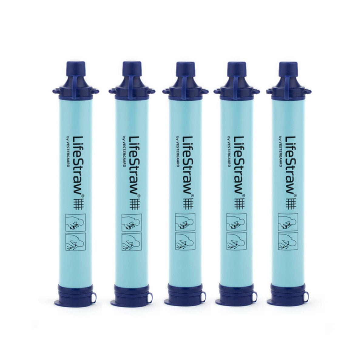 LifeStraw Personal Water Filter, 5 Pack, Blue