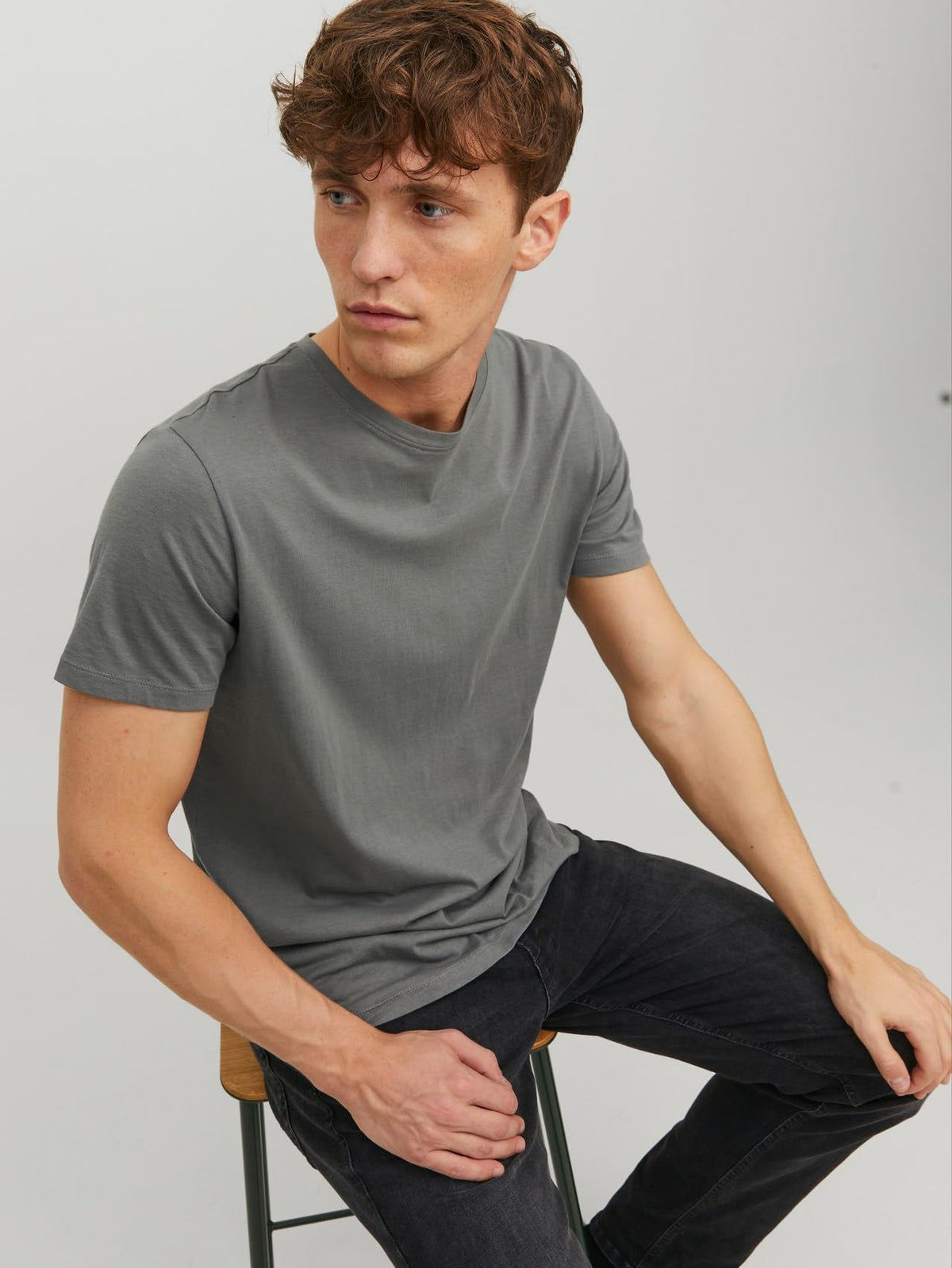 Jack & Jones Men's Long Line Fit T-Shirt JJENOA, Black, XL