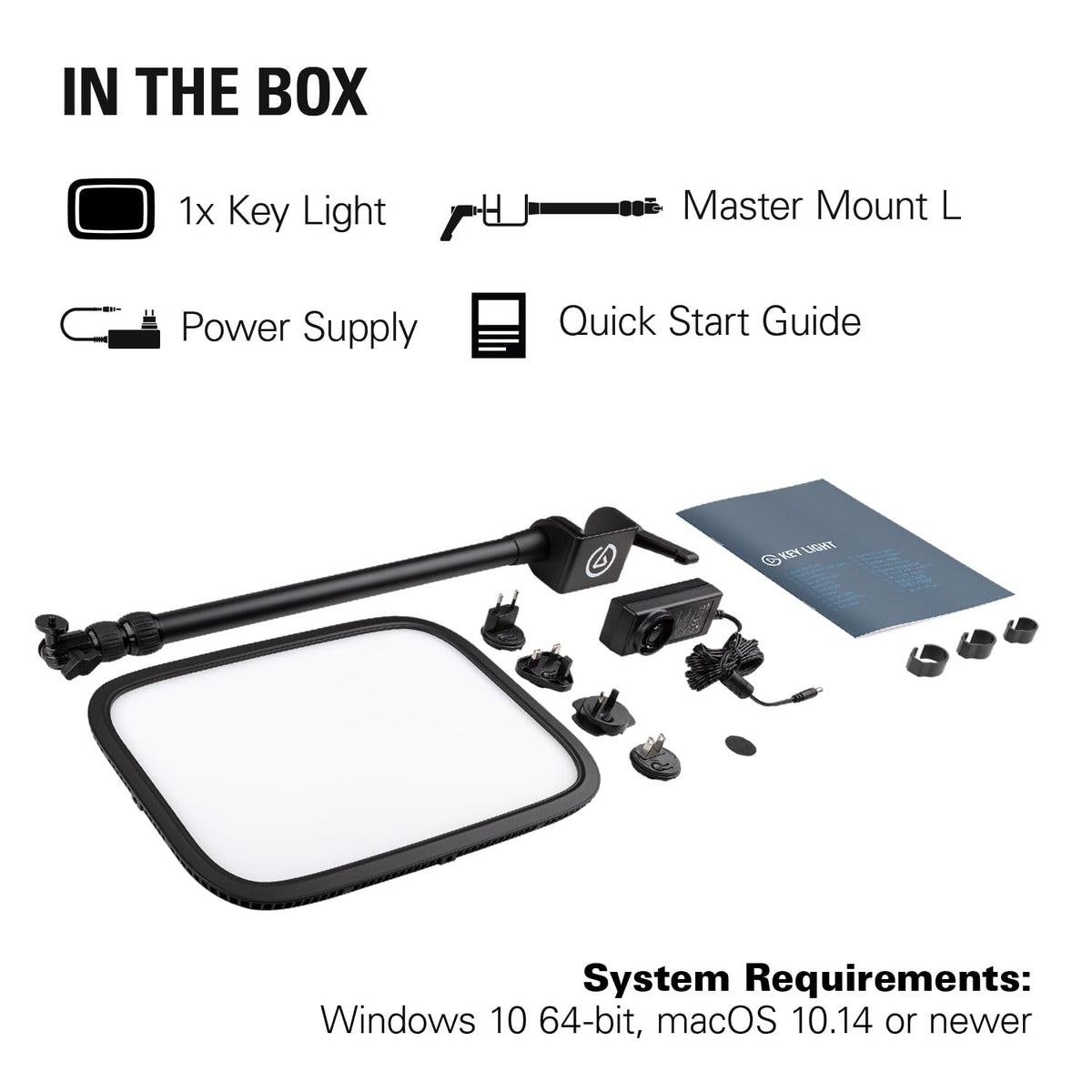 Elgato Key Light, 2800 Lumens Studio Light with Desk Clamp