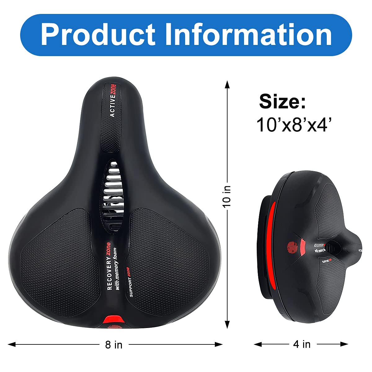 Roryimke Dual Shock Absorbing Bike Seat, Universal Fit