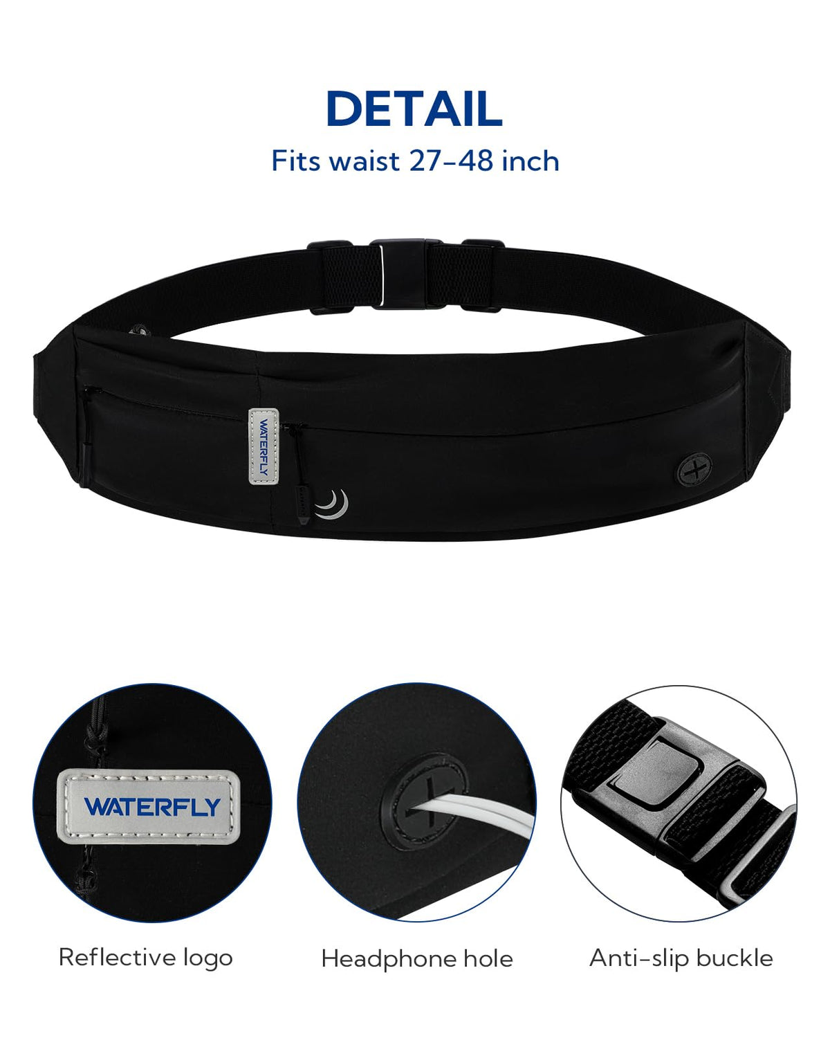 WATERFLY Slim Running Belt Fanny Pack