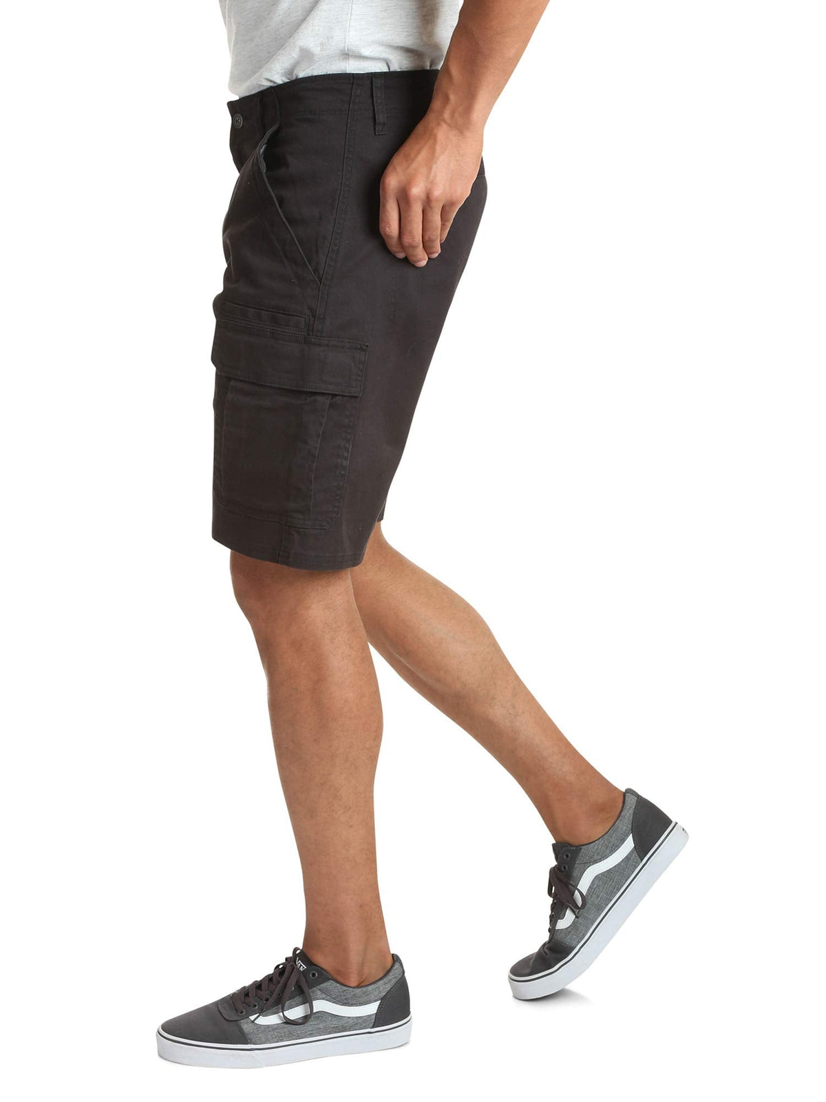 Wrangler Authentics Men's Classic Cargo Stretch Short, Black Twill, 42