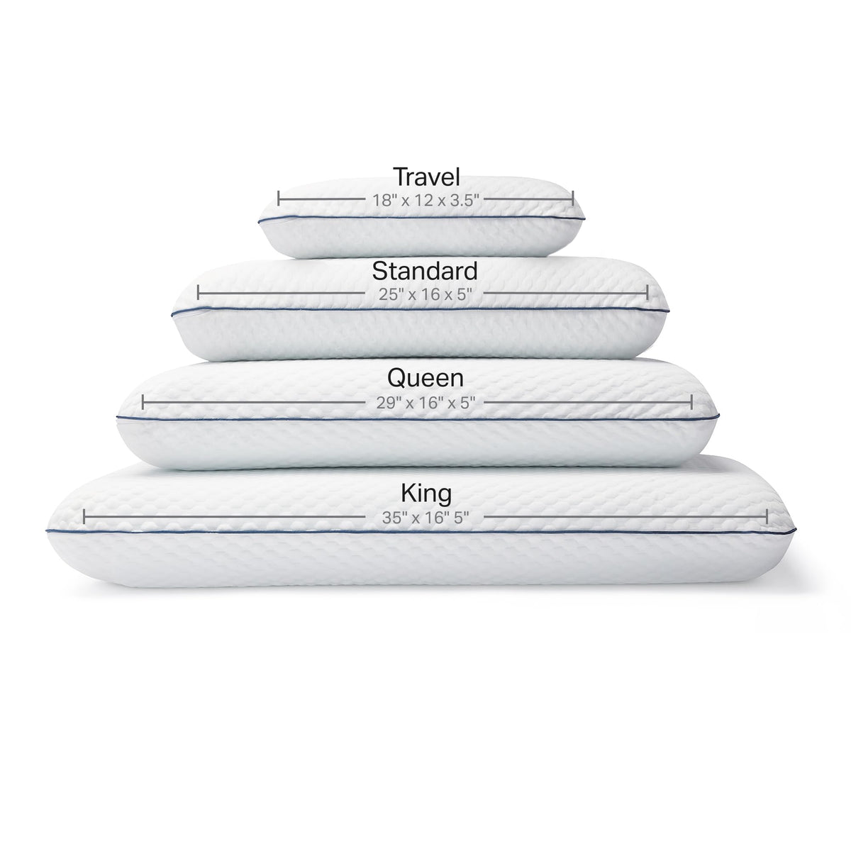 Weekender Ventilated Gel Memory Foam Pillow, White, Standard