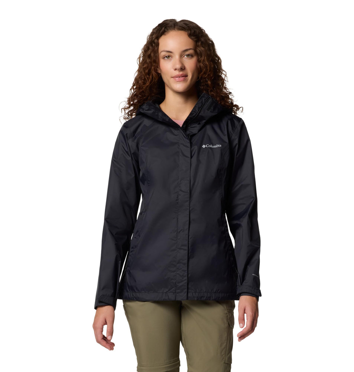 Columbia Women's Arcadia II Waterproof Rain Jacket, Black, Small