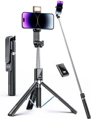ANXRE Selfie Stick Tripod with Fill Light and Remote, 50 Inch