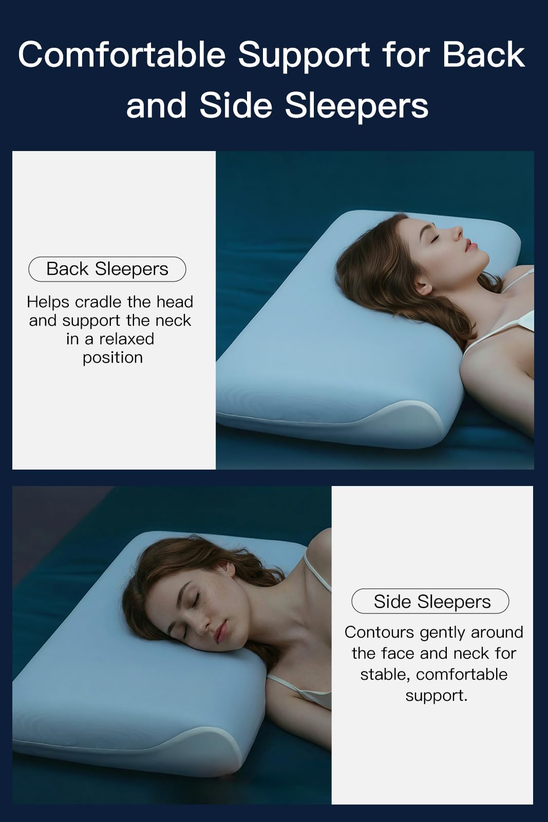 Hotel Collection Cooling Memory Foam Pillow, Queen, Blue Grey