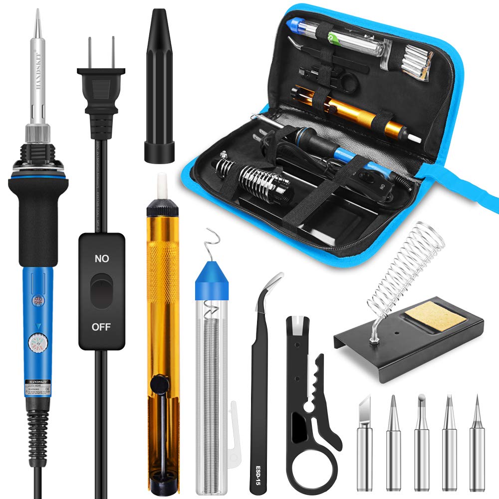 HANDSKIT 60W Adjustable Temperature Soldering Iron Kit