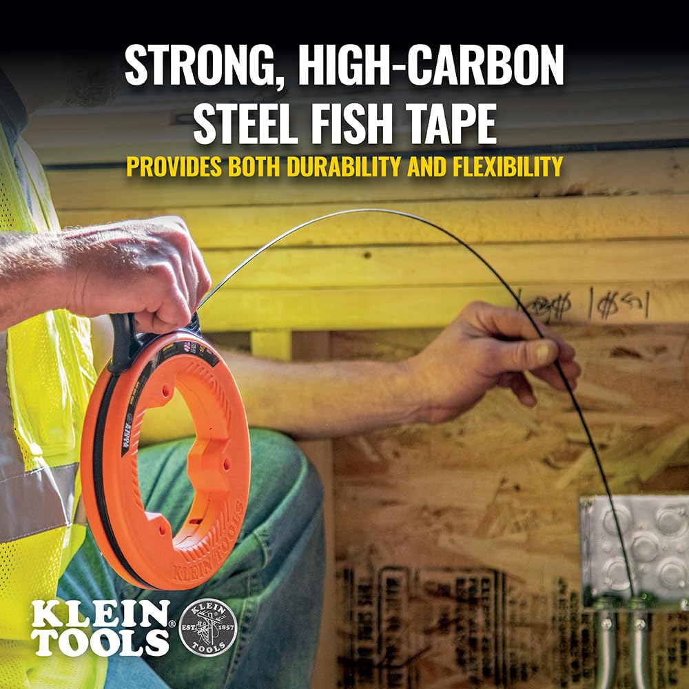 Klein Tools 56331 50-Foot Electrical Fish Tape, 1/8-Inch