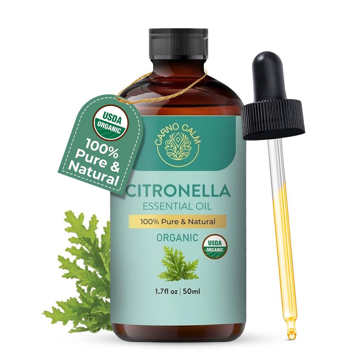 Carno Calm Organic Citronella Essential Oil, 1.7 fl oz