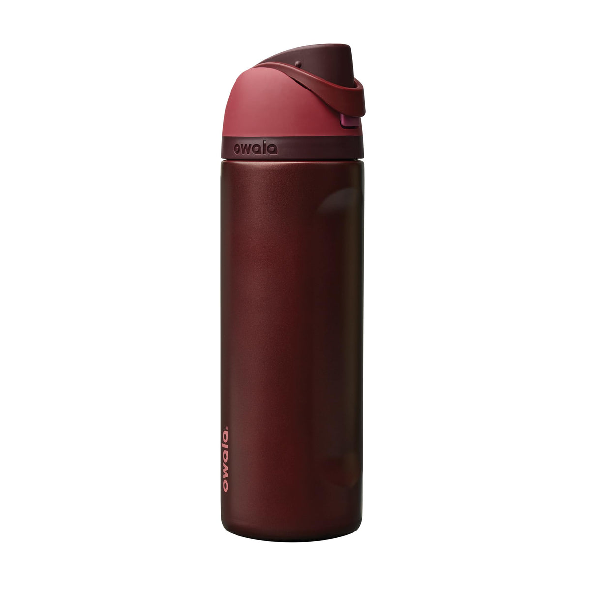 Owala FreeSip Stainless Steel Water Bottle, 24 oz, Black Cherry