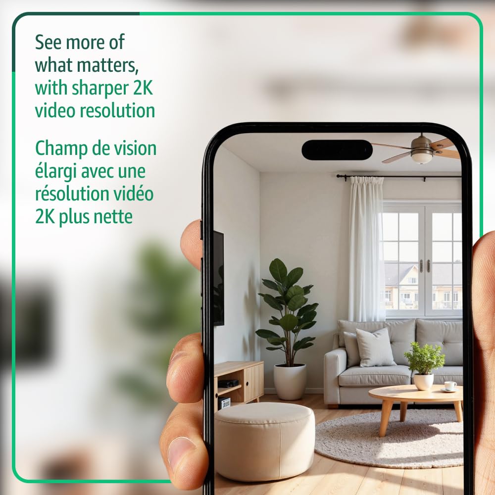 Blink Mini 2K+ Plug-In Indoor Security Camera, White