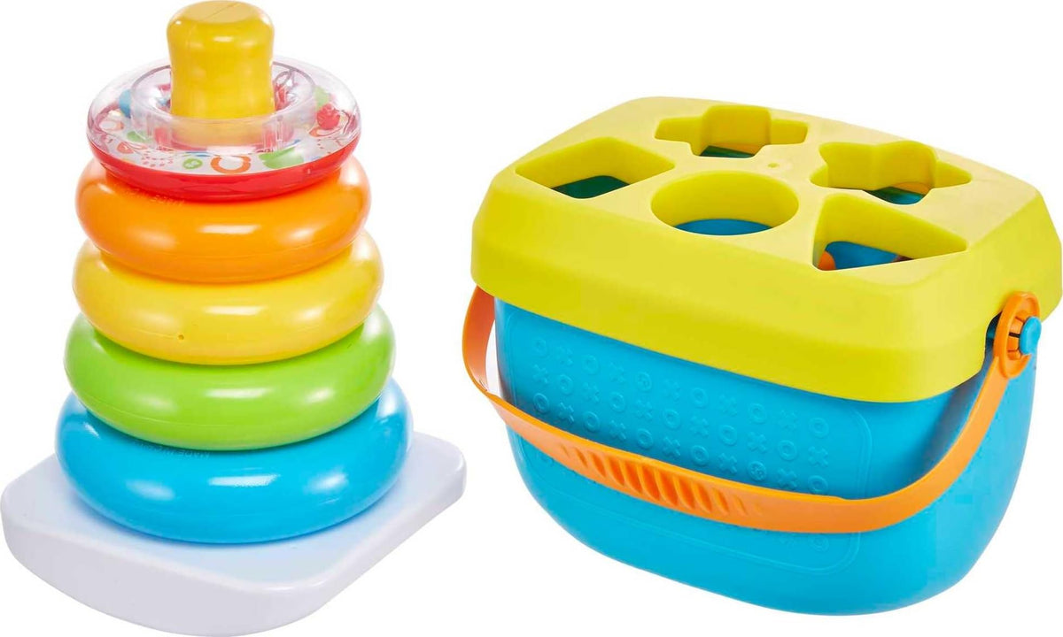Fisher-Price Baby's First Blocks & Rock-a-Stack Set, 10 Shapes