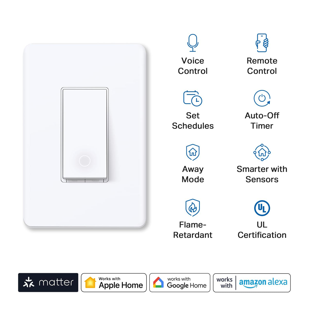 TP-Link Tapo S505 Smart Light Switch, Matter, 2-Pack