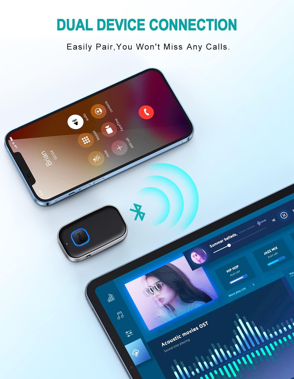 WOCBUY Bluetooth Car Adapter, 3.5mm AUX Receiver