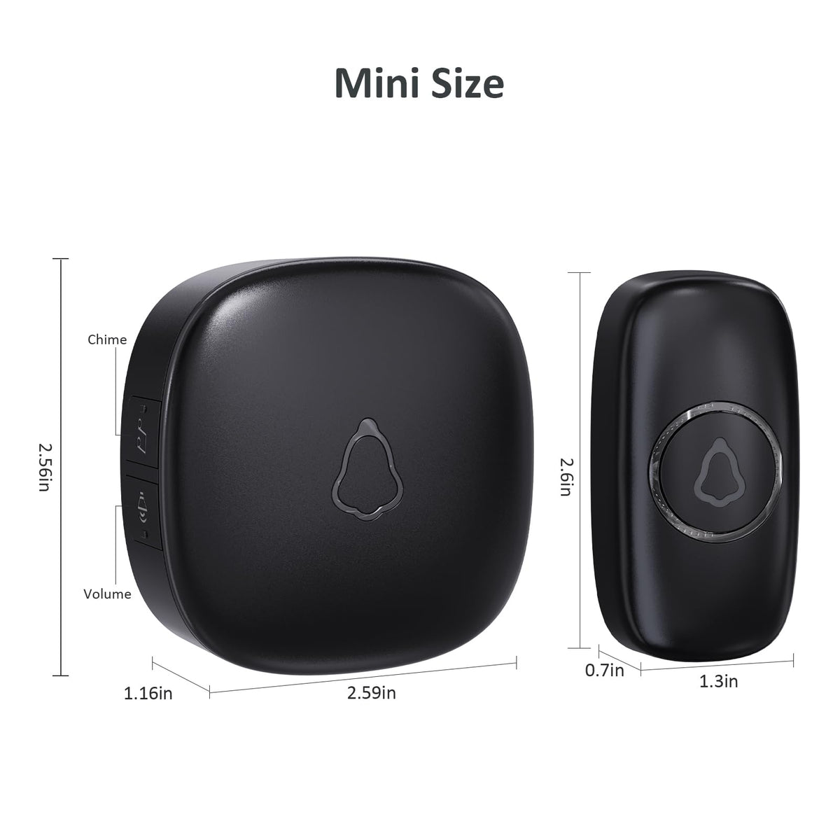 SECRUI Wireless Doorbell, 58 Chimes, Black