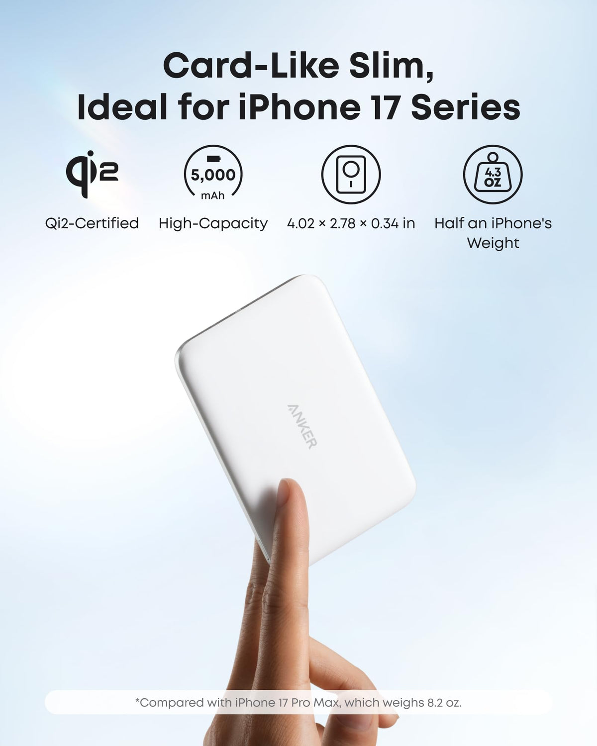 Anker Nano Power Bank, 5,000mAh Magnetic Qi2 15W, for iPhone 12-17